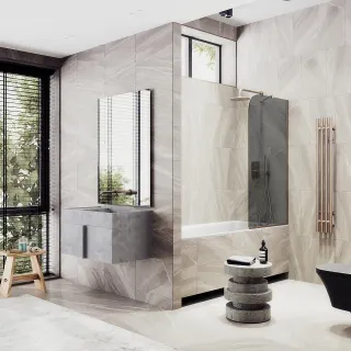 Шторка на ванну MaybahGlass MGV-134-2у 44см бронза